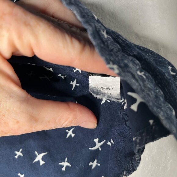 Ocean Current Boys S Navy Short Sleeve Button-Up Shirt With White Bird Print - Picture 7 of 8